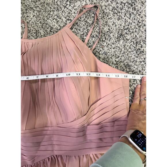 JJ’s House A-Line‎ Scoop Floor-Length Chiffon Bridesmaid Dress, Blush Pink Sz 8 - Picture 8 of 12